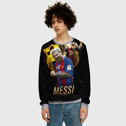 Мужской свитшот Messi Star / 3D-Меланж – фото 3