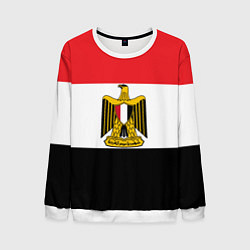 Свитшот мужской Флаг и герб Египта, цвет: 3D-белый