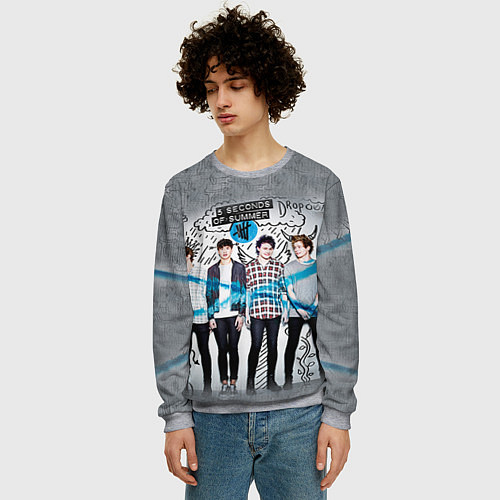 Мужской свитшот 5 Seconds of Summer / 3D-Меланж – фото 3