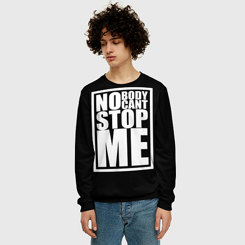 Мужской свитшот No Body Cant Stop Me / 3D-Черный – фото 3
