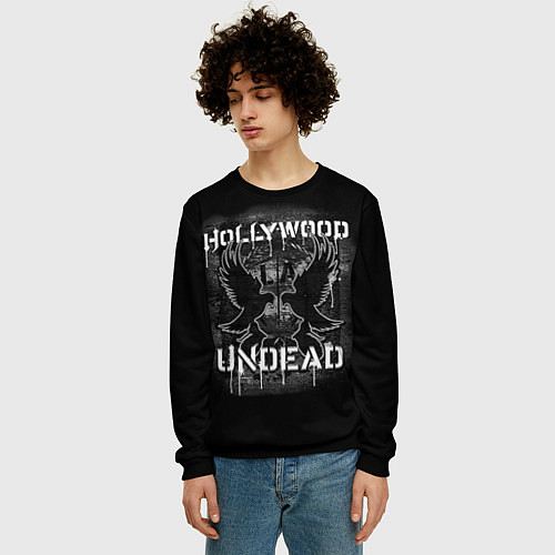 Мужской свитшот Hollywood Undead: LA / 3D-Черный – фото 3