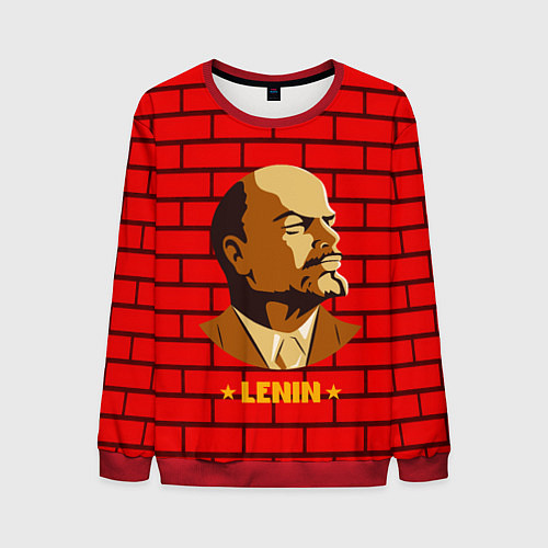 Мужской свитшот Ленин: красная стена / 3D-Красный – фото 1