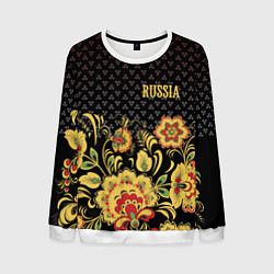 Свитшот мужской Russia: black edition, цвет: 3D-белый