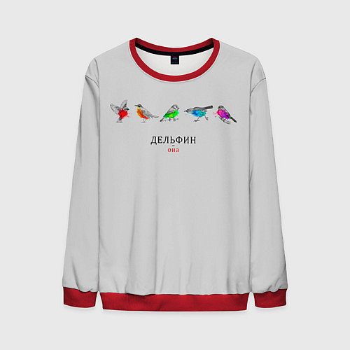 Мужской свитшот Дельфин: Она / 3D-Красный – фото 1