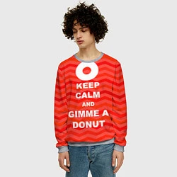 Свитшот мужской Keep Calm & Gimme a donut, цвет: 3D-меланж — фото 2