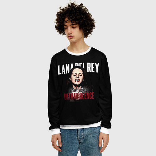 Мужской свитшот Cruel World Ultraviolence / 3D-Белый – фото 3