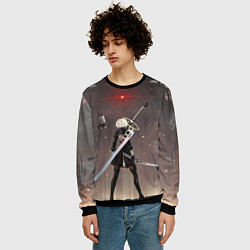 Свитшот мужской Мечница 2B: Nier, цвет: 3D-черный — фото 2