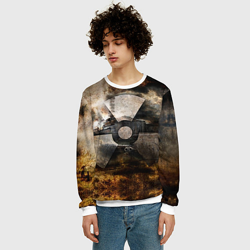 Мужской свитшот STALKER: Nuclear / 3D-Белый – фото 3