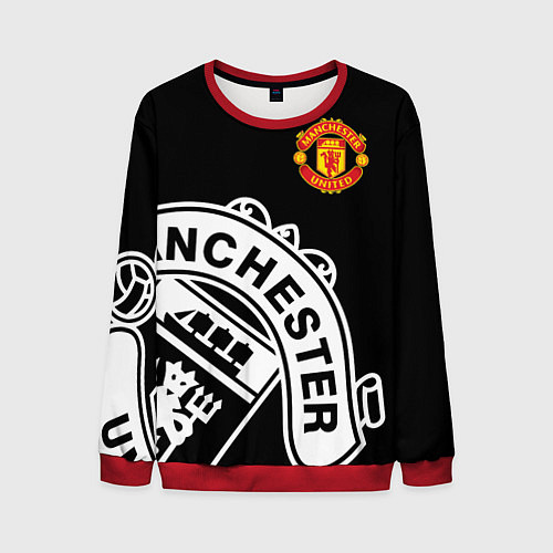 Мужской свитшот Man United: Black Collection / 3D-Красный – фото 1