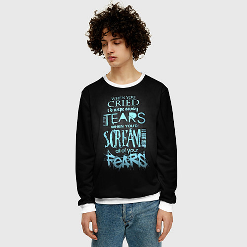 Мужской свитшот Слова песни грEvanescence / 3D-Белый – фото 3