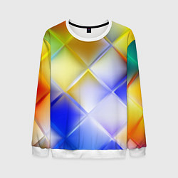 Свитшот мужской Colorful squares, цвет: 3D-белый
