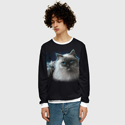 Свитшот мужской Кошка и мышка, цвет: 3D-белый — фото 2