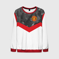 Свитшот мужской Man United FC: Grey Polygons, цвет: 3D-красный