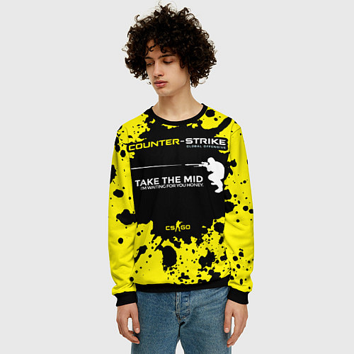 Мужской свитшот Counter-Strike: Go Mid / 3D-Черный – фото 3