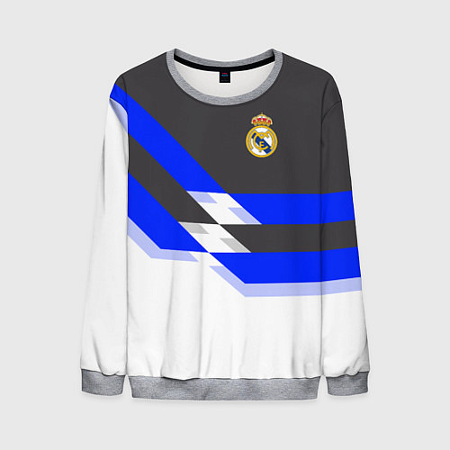 Мужской свитшот Real Madrid FC: White style / 3D-Меланж – фото 1