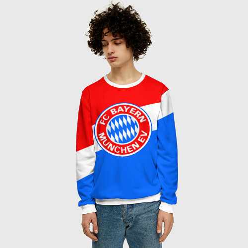 Мужской свитшот FC Bayern: tricolor / 3D-Белый – фото 3
