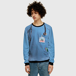 Свитшот мужской Костюм врача, цвет: 3D-черный — фото 2