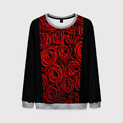 Свитшот мужской Унисекс / Красные розы, цвет: 3D-меланж