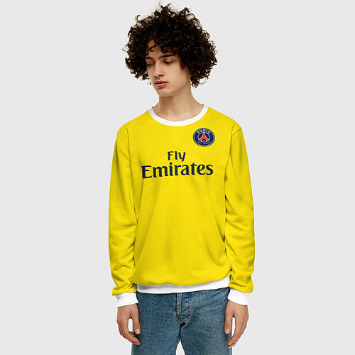 Мужской свитшот PSG FC: Neymar Away 17/18 / 3D-Белый – фото 3