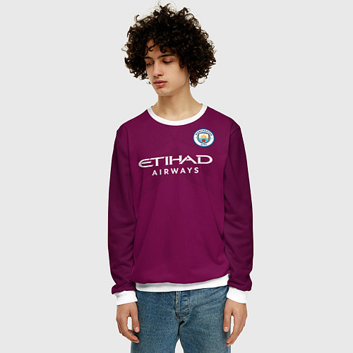 Мужской свитшот Man City FC: Away 17/18 / 3D-Белый – фото 3