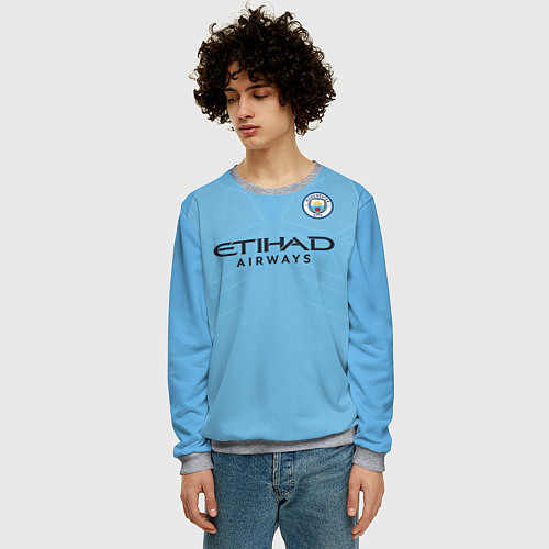 Мужской свитшот Man City FC: Sterling Home 17/18 / 3D-Меланж – фото 3