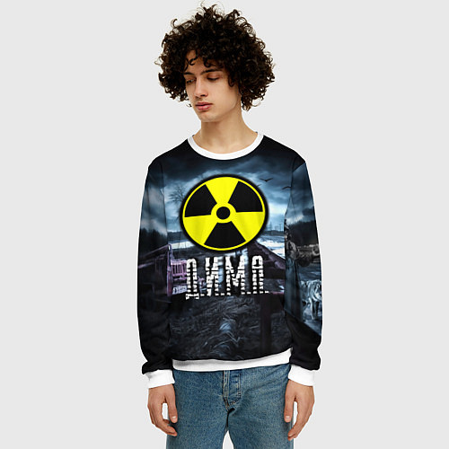 Мужской свитшот S.T.A.L.K.E.R: Дима / 3D-Белый – фото 3