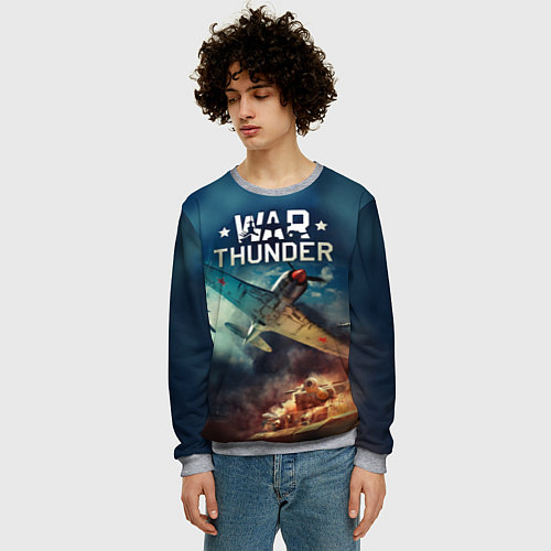 Мужской свитшот Гром войны / 3D-Меланж – фото 3