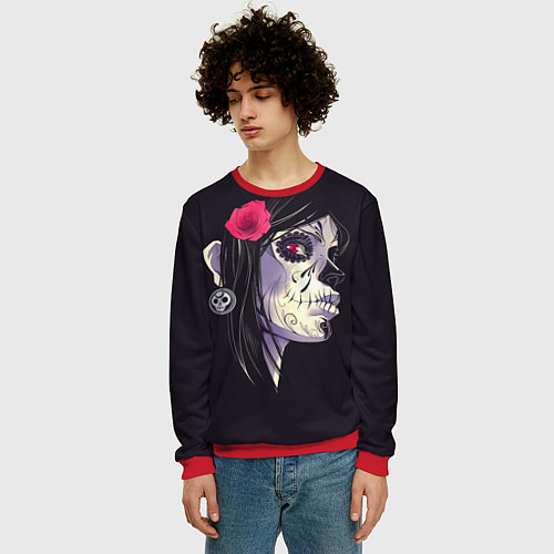 Мужской свитшот Мертвая девушка / 3D-Красный – фото 3