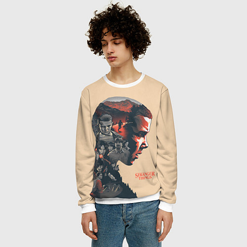 Мужской свитшот Stranger Things / 3D-Белый – фото 3