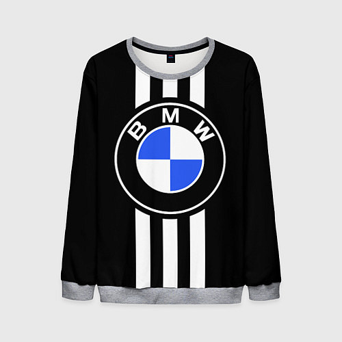 Мужской свитшот BMW: White Strips / 3D-Меланж – фото 1