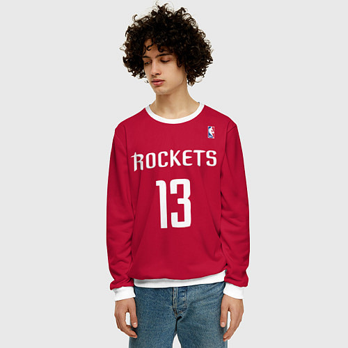 Мужской свитшот Rockets: Houston 13 / 3D-Белый – фото 3
