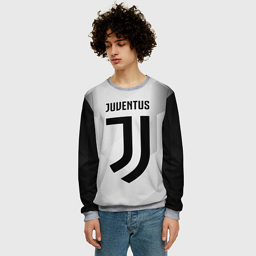 Мужской свитшот FC Juventus: Silver Original / 3D-Меланж – фото 3