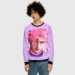 Свитшот мужской Lil Peep: Pink Edition, цвет: 3D-черный — фото 2