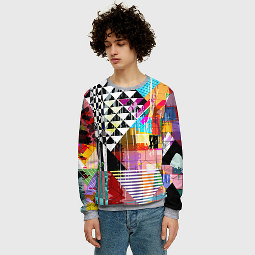 Мужской свитшот RGB Geometry / 3D-Меланж – фото 3