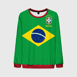 Свитшот мужской Сборная Бразилии: зеленая, цвет: 3D-красный