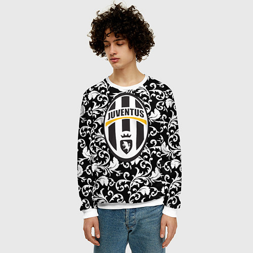 Мужской свитшот FC Juventus: Floral Logo / 3D-Белый – фото 3