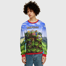 Свитшот мужской Майнкрафт: Кирилл, цвет: 3D-красный — фото 2