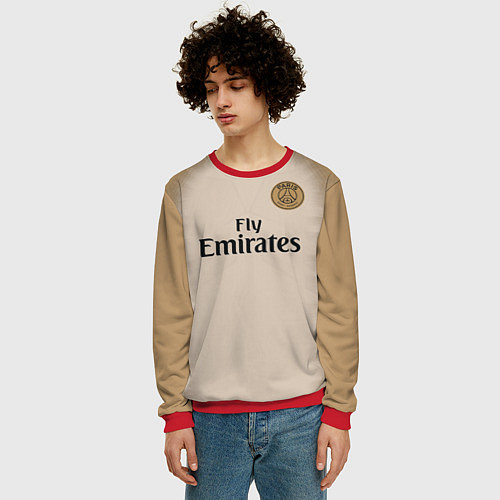 Мужской свитшот FC PSG: Neymar Away 1819 / 3D-Красный – фото 3