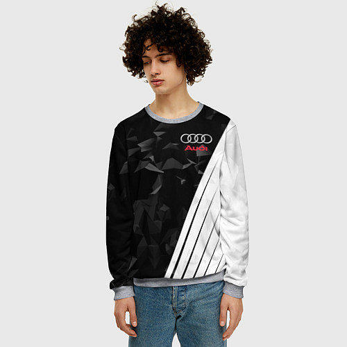 Мужской свитшот Audi: Black Poly / 3D-Меланж – фото 3
