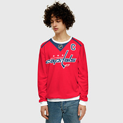 Свитшот мужской Washington Capitals: Ovechkin Red, цвет: 3D-белый — фото 2