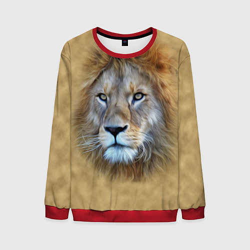 Мужской свитшот Песчаный лев / 3D-Красный – фото 1