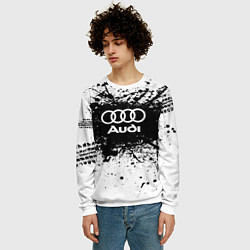 Свитшот мужской Audi: Black Spray, цвет: 3D-белый — фото 2
