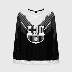 Свитшот мужской FC Barcelona: Black Style, цвет: 3D-белый