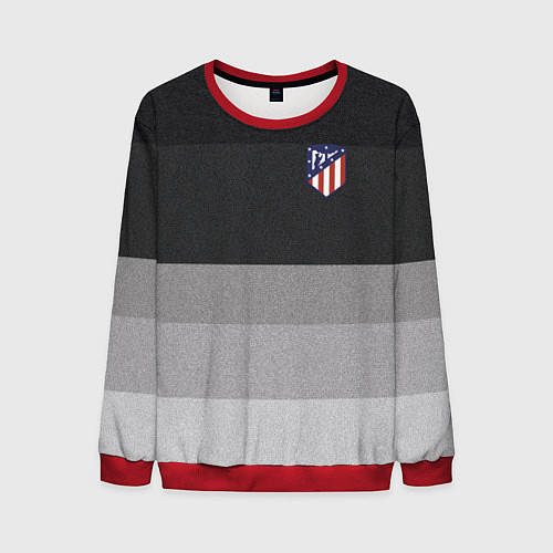Мужской свитшот ФК Атлетико Мадрид: Серый стиль / 3D-Красный – фото 1