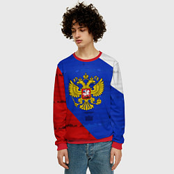 Свитшот мужской Россия: триколор, цвет: 3D-красный — фото 2