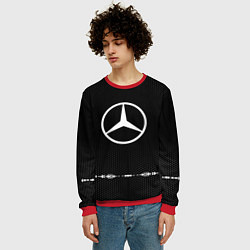 Свитшот мужской Mercedes: Black Abstract, цвет: 3D-красный — фото 2