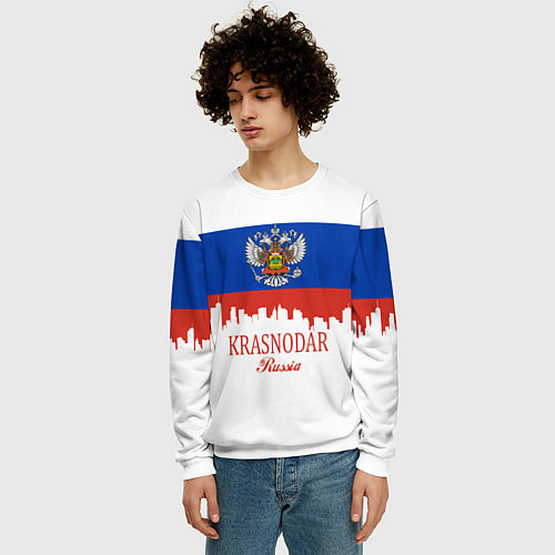 Мужской свитшот Krasnodar, Russia / 3D-Белый – фото 3