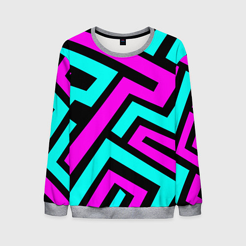 Мужской свитшот Maze: Violet & Turquoise / 3D-Меланж – фото 1