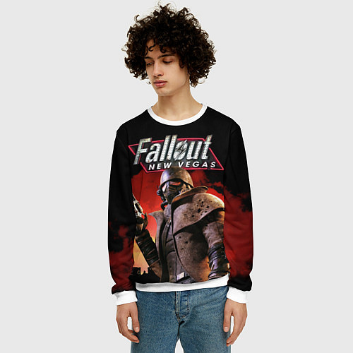 Мужской свитшот Fallout: New Vegas / 3D-Белый – фото 3