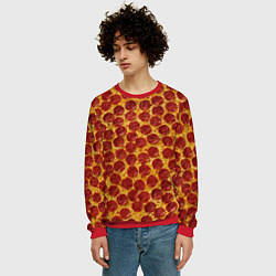 Свитшот мужской Пицца пепперони, цвет: 3D-красный — фото 2